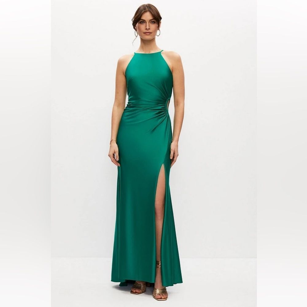 Xscape High Neck Side Cutout Maci Dress Nwt